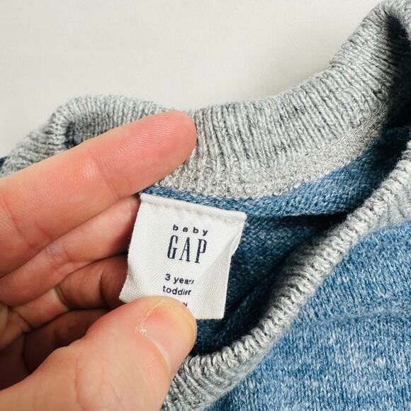 Baby Gap Blue Color Block Pullover Sweater Sz 3 - Picture 4 of 5